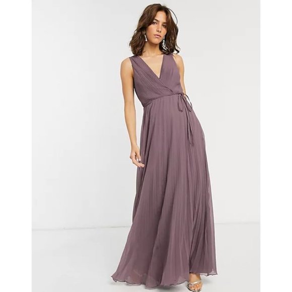 asos dusty purple dress ASOS DESIGN cowl neck maxi dress with bead detail in dusty pink